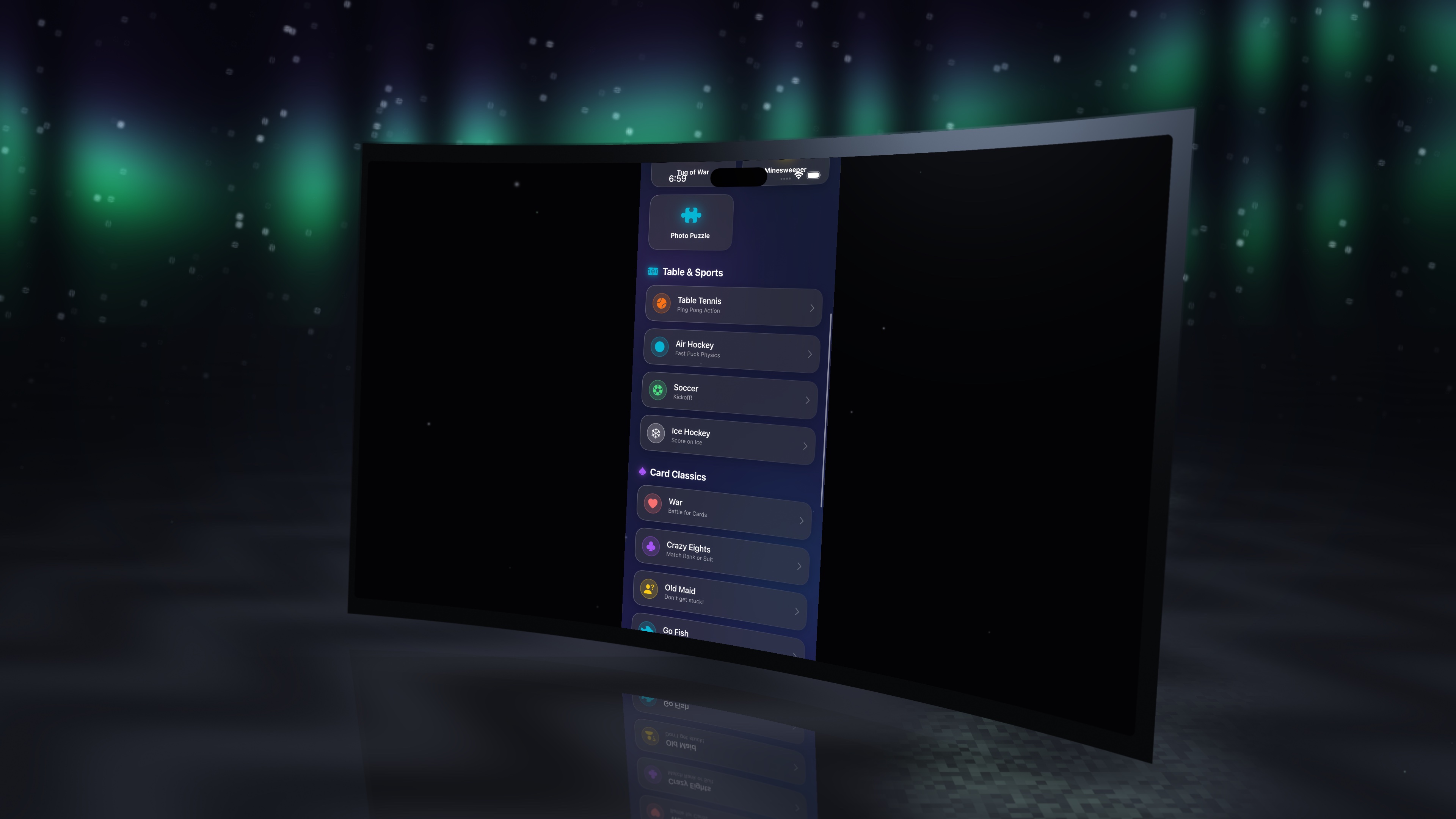 A screen recording playing on a giant curved cinema screen